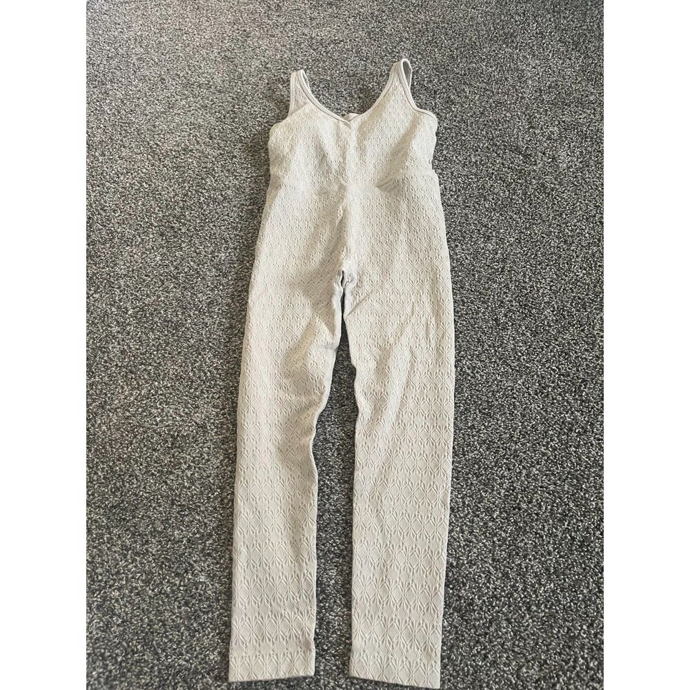 JoyLab Beige Textured Seamless Padded one-piece activewear Bodysuit M